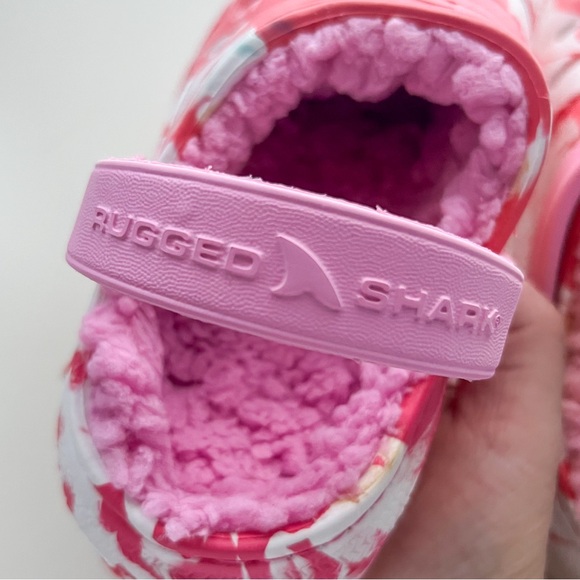 Rugged Shark Toddler Girls Lined Clogs - Pink White, Size 12 - Picture 5 of 9